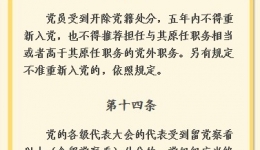 【党纪条规日日学】《中国共产党纪律处分条例》第十三条、第十四条、第十五条
