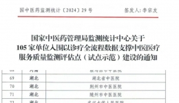喜训！湖医附一医院入围国家中医药管理局以诊疗全流程数据支撑中医医疗服务质量监测评估点(试点示范)建设单位